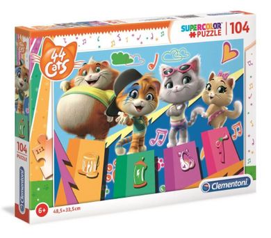 Clementoni, 44 Koty, puzzle, 104 elementy