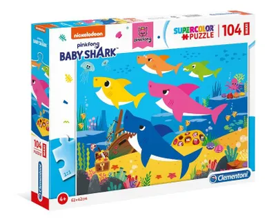 Clementoni, Baby Shark, puzzle maxi, 104 elementy