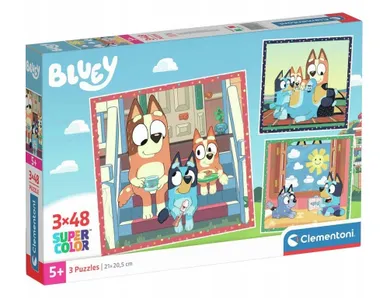 Clementoni, Bluey, puzzle, 3-48 elementów square