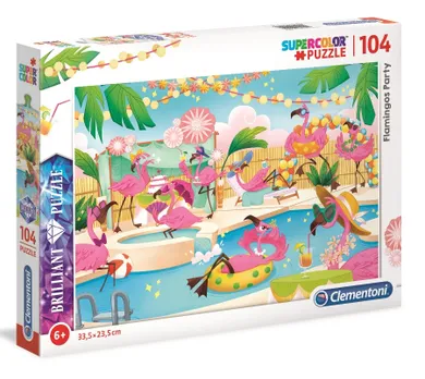 Clementoni, Brilliant, Flamingos Party, puzzle, 104 elementy