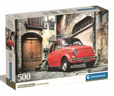 Clementoni, Compact, Fiat 500, puzzle, 500 elementów