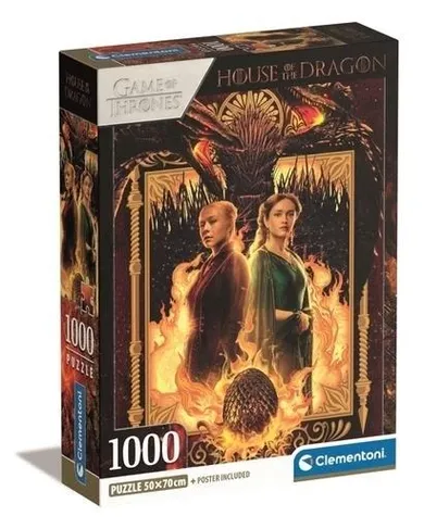 Clementoni, Compact, House Of The Dragon, puzzle, 1000 elementów