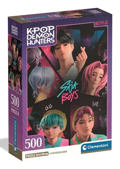 Clementoni, Compact K-pop Demon Hunters, puzzle, 500 elementów + plakat