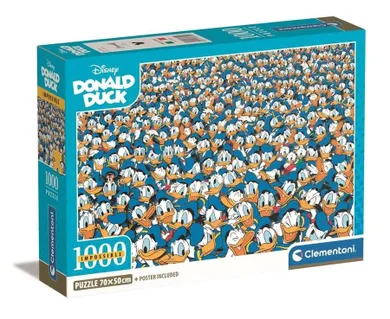 Clementoni, Compact, Kaczor Donald, puzzle, 1000 elementów