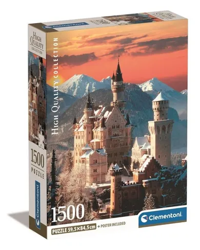 Clementoni, Compact, Neuschwanstein, puzzle, 1500 elementów