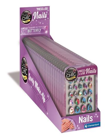 Clementoni, Crazy Chic, Motylek, zestaw samoprzylepnych tipsów