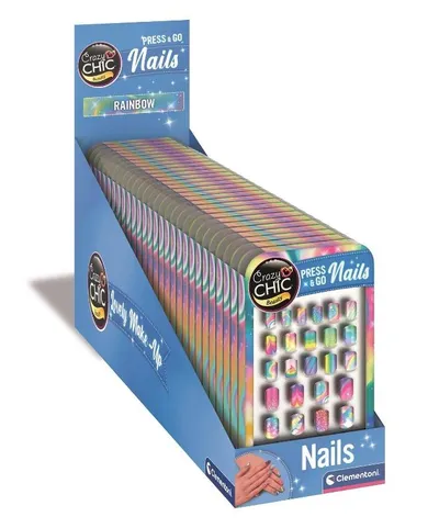 Clementoni, Crazy Chic, Tęcza, zestaw samoprzylepnych tipsów
