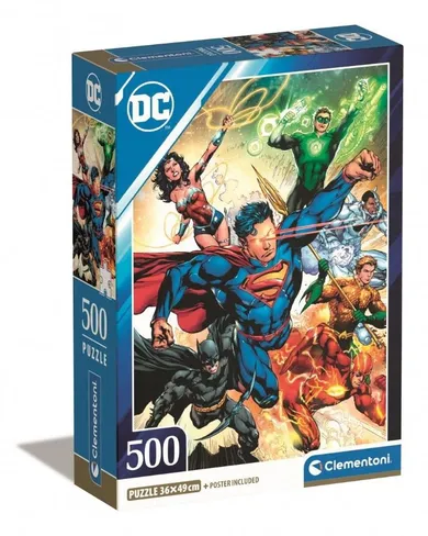 Clementoni, DC Comics, Liga Sprawiedliwości, puzzle, 500 elementów