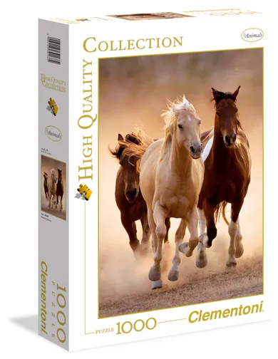 Clementoni, High Quality, Biegnące konie, puzzle, 1000 elementów