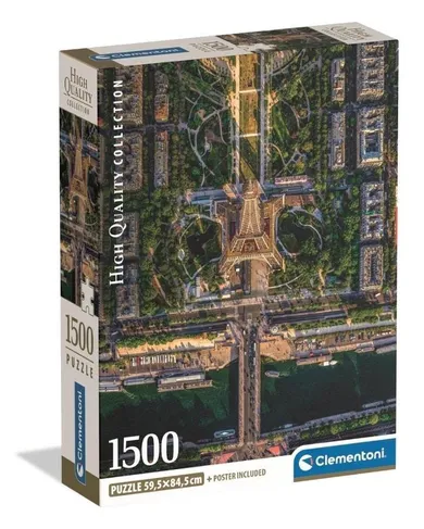 Clementoni, High Quality, Flying Over Paris, puzzle, 1500 elementów