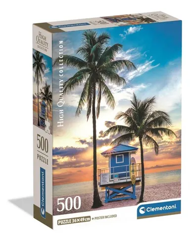 Clementoni, High Quality, Miami Beach, Florida, puzzle, 500 elementów