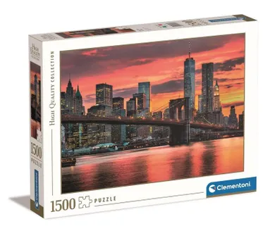 Clementoni, HQ East River at dusk, puzzle, 1500 elementów