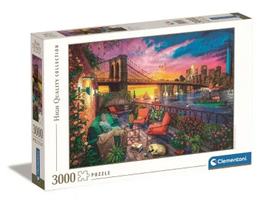 Clementoni, HQ Manhattan balcony sunset, puzzle, 3000 elementów