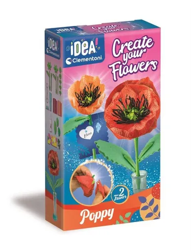 Clementoni, Idea, Mini fabryka kwiatów, mak, zestaw kreatywny