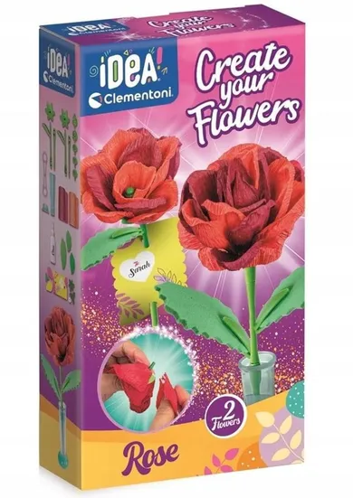Clementoni, Idea, mini fabryka kwiatów, róża, zestaw kreatywny