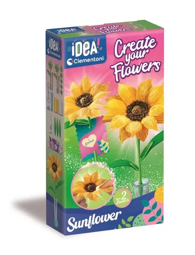 Clementoni, Idea, Mini fabryka kwiatów, słonecznik, zestaw kreatywny