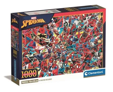 Clementoni, Impossible, Spider-Man, puzzle + plakat, 1000 elementów