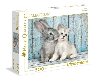 Clementoni, Kot i królik, puzzle, 500 elementów