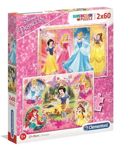 Clementoni, Księżniczki Disneya, puzzle 2w1
