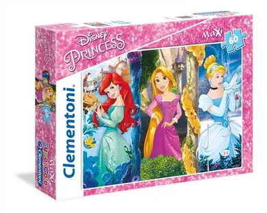 Clementoni, Księżniczki Disneya, puzzle maxi, 60 elementów