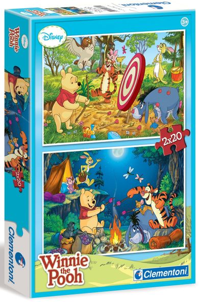 Clementoni, Kubuś Puchatek, puzzle 2w1, 40 elementów
