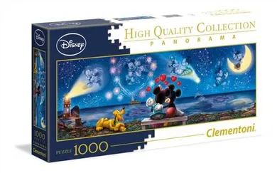 Clementoni, Myszka Mickey i Minnie, puzzle panoramiczne, 1000 elementów