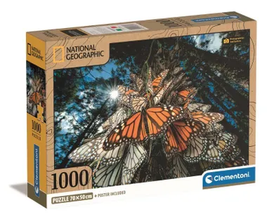 Clementoni, National Geographic, Motyle, puzzle, 1000 elementów