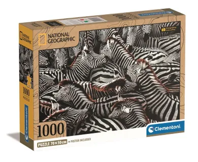 Clementoni, National Geographic, Zebry, puzzle, 1000 elementów