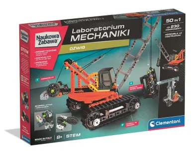 Clementoni, Naukowa Zabawa, Laboratorium Mechaniki, Dźwig, zestaw konstrukcyjny