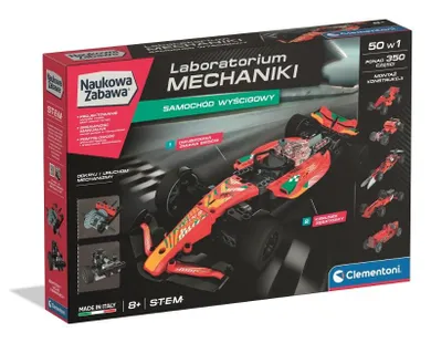 Clementoni, Naukowa Zabawa, Laboratorium Mechaniki, Samochód wyścigowy, zestaw konstrukcyjny