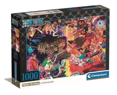 Clementoni, One Piece, Anime, puzzle + plakat, 1000 elementów