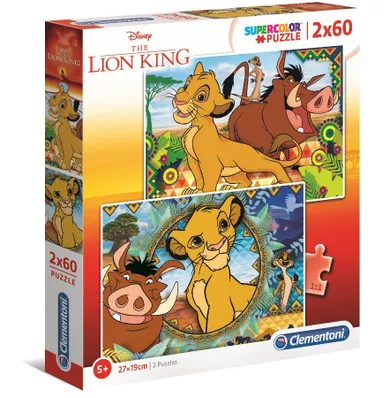 Clementoni, Progressive Super kolor, Lion King, puzzle, 2-60 elementów
