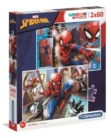 Clementoni, Progressive Super kolor, Spider-Man, puzzle, 2-60 elementów