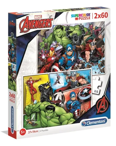 Clementoni, Progressive Super kolor, The Avengers, puzzle, 2-60 elementów