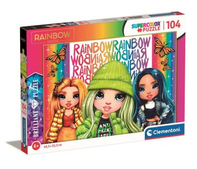 Clementoni, Rainbow High, Brilliant, puzzle 104 elementy