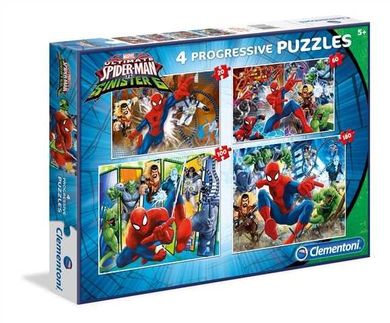 Clementoni, Spider-Man, puzzle 4w1, zestaw, 360 elementów