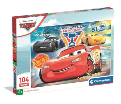 Clementoni, Super, Auta, puzzle, 104 elementy
