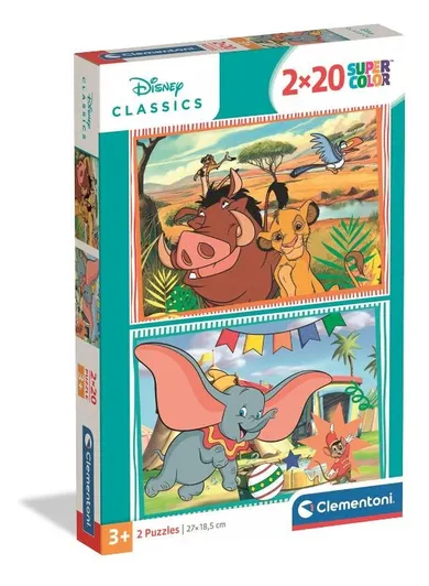 Clementoni, Super Color, Disney Classics, puzzle, 2-20 elementów