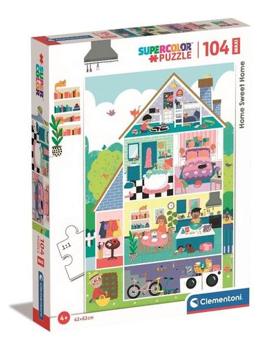 Clementoni, Super Color, Home sweet home, puzzle maxi, 104 elementy