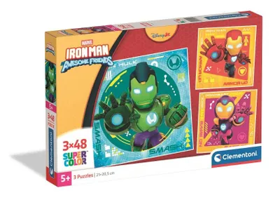 Clementoni, Super Color, Iron Man and His Awesome Friends, puzzle, 3-48 elementów