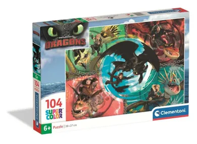 Clementoni, Super Color, Jak wytresować smoka, puzzle, 104 elementy