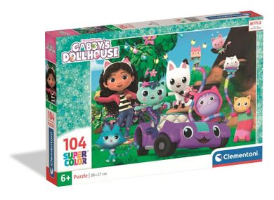 Clementoni, Super Color, Koci Domek Gabi, puzzle, 104 elementy
