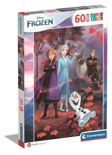 Clementoni, Super Color, Kraina Lodu, puzzle maxi, 60 elementów