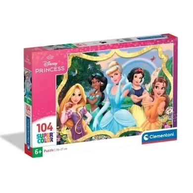 Clementoni, Super Color, Księżniczki Disneya, puzzle, 104 elementów