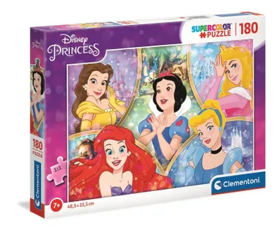 Clementoni, Super Color, Księżniczki Disneya, puzzle, 180 elementów