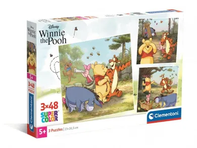 Clementoni, Super Color, Kubuś Puchatek, puzzle, 3-48 elementów