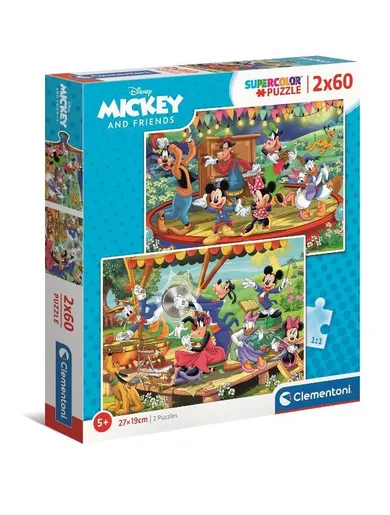 Clementoni, Super Color, Myszka Miki i przyjaciele, puzzle, 2-60 elementów