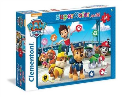 Clementoni, Super Color, Psi Patrol, puzzle maxi, 24 elementy