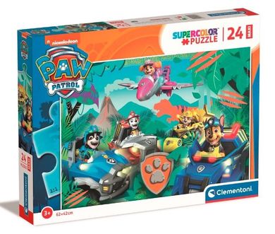 Clementoni, Super Color, Psi Patrol, puzzle maxi 24 elementy