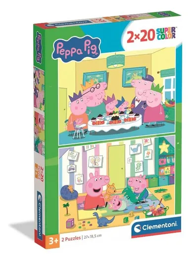 Clementoni, Super Color, Świnka Peppa, puzzle, 2-20 elementów
